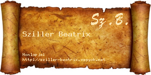 Sziller Beatrix névjegykártya