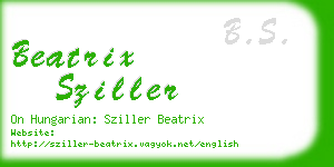 beatrix sziller business card